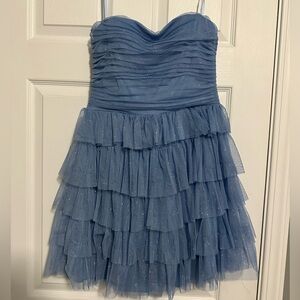 B Darlin Light Blue Strapless Dress